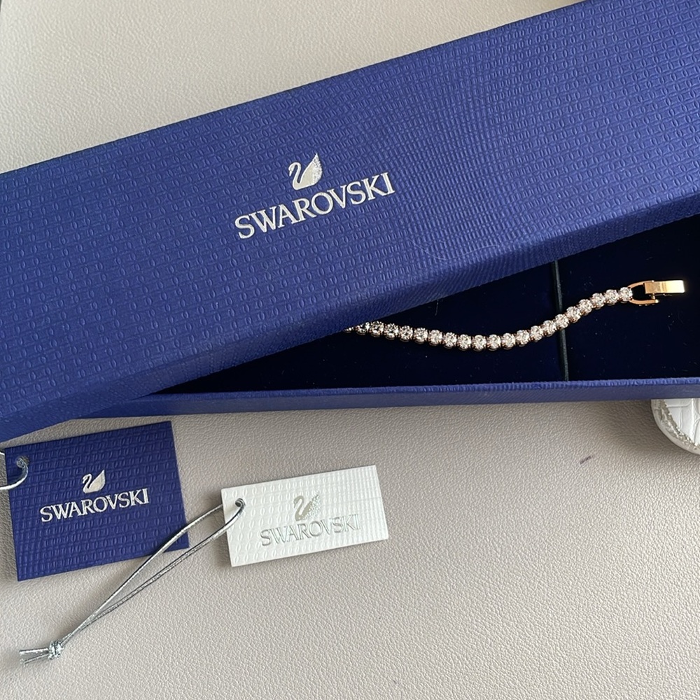 Matrix tennis bracelet white Swarovski rose gold